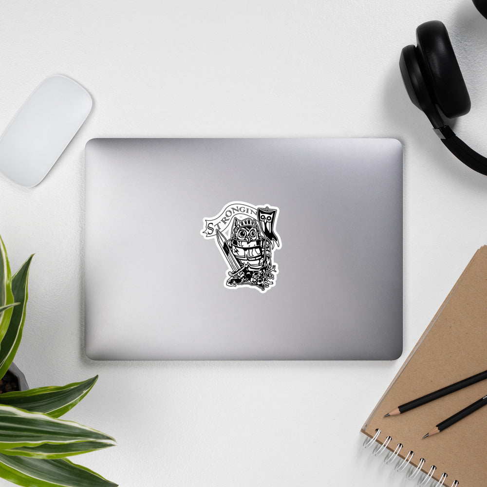 Strongin Owl Whight Knight Sticker - southspace