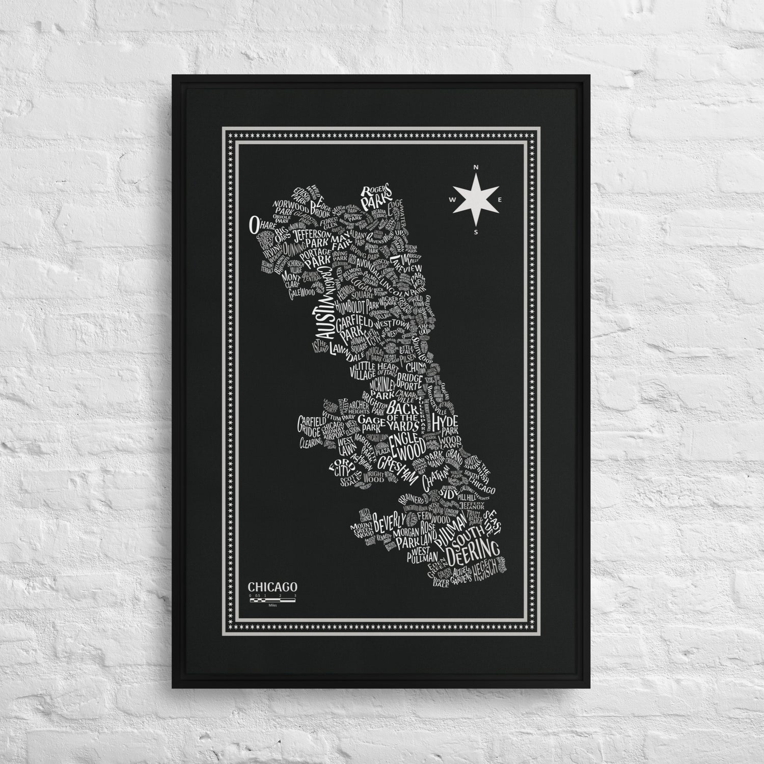 SOCK Canvas Chicago Neighborhood Map - southspace